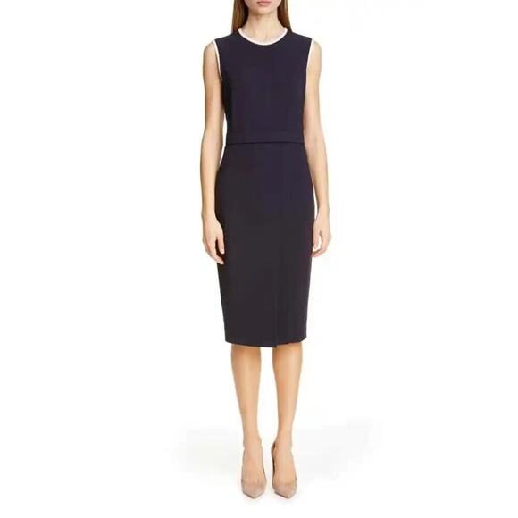 MaxMara Dresses & Skirts - MAX MARA Navy Pink Ivory Sheath Farad Crepe Dress 8